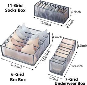 img 1 attached to Underwear Organizer Collapsible Compartments Organizing Storage & Organization