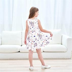 img 2 attached to JESKIDS Unicorn Print Sleeveless Twirl Dress - Girls Casual Sundress