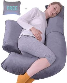img 4 attached to 🤰 FABPAT Full Body Pregnancy Pillow: Adjustable H-Shaped Maternity Pillow for Sleeping, Dark Grey Velvet, with Washable Cover & Detachable Extension