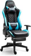 🎮 anbege gaming chair - ultimate comfort with retractable footrest, 2d armrest, & adjustable height - blue logo