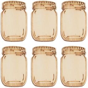 img 4 attached to 🏺 Amosfun Pack of 30 Wooden Mason Jar Cutouts - Craft Embellishments for DIY Art and Craft Decor