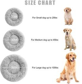 img 3 attached to 🐾 Anti-Slip Washable Calming Dog Bed and Cat Bed - Waterproof Donut Cuddler for Small, Medium, and Large Dogs - Fits up to 100 lbs - Available in 23, 30, and 36 inches - Faux Fur Round Pet Bed with Cozy Design