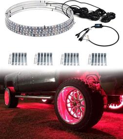 img 4 attached to Exerock 15.5'' Adjustable LED Wheel Light Ring Lights - App Control, Multi-Colors, Brightest Tire Lights