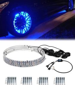 img 3 attached to Exerock 15.5'' Adjustable LED Wheel Light Ring Lights - App Control, Multi-Colors, Brightest Tire Lights