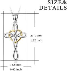 img 2 attached to 🔒 925 Sterling Silver Celtic Knot Cross Infinity Heart Love Pendant Necklace - YFN Cross Necklace 18-inch