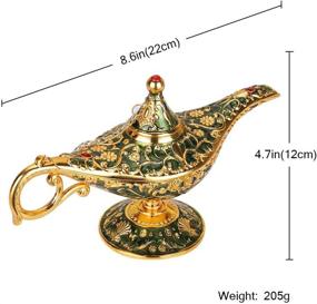 img 3 attached to 🧞 Vintage Aladdin Magic Genie Lamp Light: Ideal Home Party Wedding Table Decoration & Gift - Gold & Green