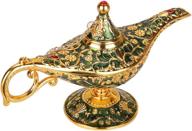 🧞 vintage aladdin magic genie lamp light: ideal home party wedding table decoration & gift - gold & green логотип