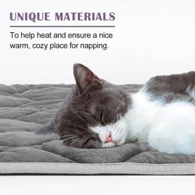 img 2 attached to Cat Mat with Self-Heating Technology for Optimal Comfort: Thermal Pet Bed Mat with Self-Warming Feature - Ideal for Pet Crates