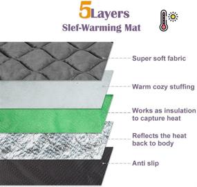 img 3 attached to Cat Mat with Self-Heating Technology for Optimal Comfort: Thermal Pet Bed Mat with Self-Warming Feature - Ideal for Pet Crates