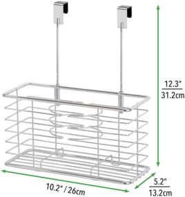 img 1 attached to mDesign Linelle Collection Chrome Hair Dryer Holder: Over Cabinet Storage for Hair Styling Tools - Blow Dryer, Flat Iron, Curling Wand, Straightener
