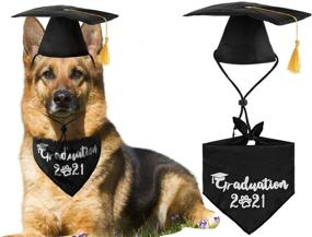 img 4 attached to JPB Dog Graduation Cap & Black Pet Graduation 2021 Bandana Set