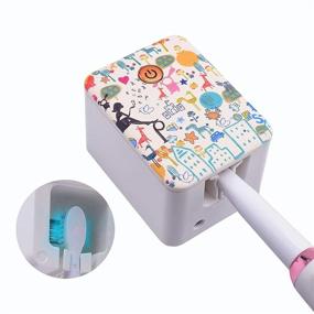 img 4 attached to Fairy Tale Toothbrush Holder: Clean Function, Power-Saving Lamp Beads, Travel Case, Rechargeable, Wall Mount for Bathroom
