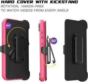 img 1 attached to 📱 Ultimate Protection for Samsung Galaxy A32 5G: Rugged Shockproof Case with Belt Clip Holster & Kickstand (Pink)