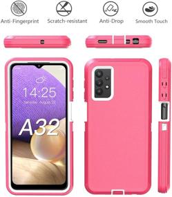 img 2 attached to 📱 Ultimate Protection for Samsung Galaxy A32 5G: Rugged Shockproof Case with Belt Clip Holster & Kickstand (Pink)