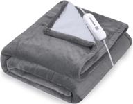 🔥 fast heating electric throw heated blanket - 50" x 60" with 3 heat levels, auto off - portable lap pad and machine washable - ideal gift logo