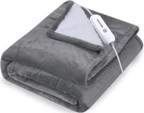 img 4 attached to 🔥 Fast Heating Electric Throw Heated Blanket - 50" x 60" with 3 Heat Levels, Auto Off - Portable Lap Pad and Machine Washable - Ideal Gift