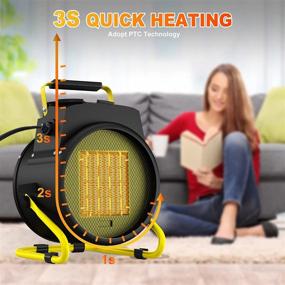 img 3 attached to 🔥 SEEYANG Space Heater: Portable 1500W Electric Garage Heater with 3 Modes, Fast Heat, Thermostat & Overheat Protection, Indoor Greenhouse Heaters