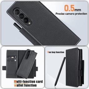 img 2 attached to Woluki Galaxy Z Fold 3 Case with S Pen Holder: Ultimate Magnetic Wallet Phone Cover for Samsung Galaxy Z Fold 3 5G (Black)