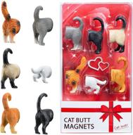 🐱 quirky cat butt refrigerator magnets - perfect gift set of 6 for cat and pet lovers - charming home and office decoration logo