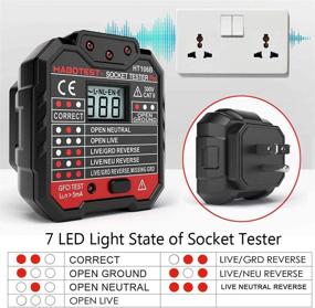 img 2 attached to 48-250V Voltage Display Outlet Tester with GFCI Circuit Polarity Voltage Detector - 7 Visual Indication for Home &amp; Professional Use