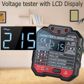 img 1 attached to 48-250V Voltage Display Outlet Tester with GFCI Circuit Polarity Voltage Detector - 7 Visual Indication for Home &amp; Professional Use