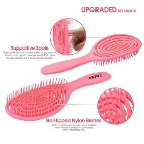 img 2 attached to AIMIKE 2pcs Upgraded Vented Detangling Brushes: Effortlessly Tackle Knots in Curly, Thick & Straight Hair, Flex Soft Bristles, Ideal for Women, Men, Kids, Wet & Dry Hair