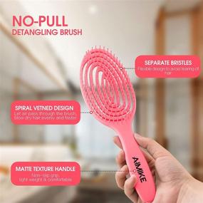 img 1 attached to AIMIKE 2pcs Upgraded Vented Detangling Brushes: Effortlessly Tackle Knots in Curly, Thick & Straight Hair, Flex Soft Bristles, Ideal for Women, Men, Kids, Wet & Dry Hair