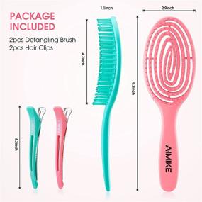 img 3 attached to AIMIKE 2pcs Upgraded Vented Detangling Brushes: Effortlessly Tackle Knots in Curly, Thick & Straight Hair, Flex Soft Bristles, Ideal for Women, Men, Kids, Wet & Dry Hair