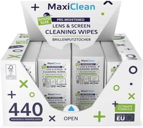 img 2 attached to MAXI CLEAN Lens Wipes - 440 Pre-moistened Eyeglass Cleaner Wipes - Ideal for Glasses, Laptop Screens, Binoculars, Optical Lenses, Watch Screens - European Made