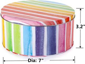 img 3 attached to 🌈 Yopay 3-Pack Rainbow Pattern Cookie Tins - 7" Wide by 3.2" Tall for Storing Patisseries, Puff Pastries, Craft Supplies, Easter, Special Occasion, and Holidays - Round Baking Cake Gift Tins