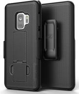 📱 duraclip encased galaxy s9 belt clip case - slim fit holster shell combo with rubberized grip finish for samsung galaxy s9 (smooth black) logo