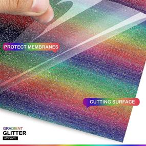 img 2 attached to 🌈 DoreenBow Rainbow Glitter Heat Transfer Vinyl 12x10 inch | HTV Glitter Vinyl for T-Shirt | Christmas & Halloween Bundle