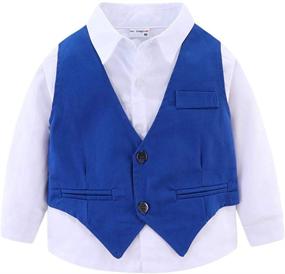 img 3 attached to Stylish Mud Kingdom Boys Suits: White Shirts, Vests, and Pants Sets for Wedding Attire