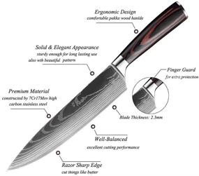 img 3 attached to 🔪 Soffiya 8 Inch Chef Knife: High Carbon Steel Pro Kitchen Chef's Knife for Effortless Cutting in Kitchen & Restaurant