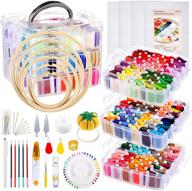 🧵 caydo 313 pcs box embroidery kit: organized thread, aida cloth, hoops, tools & instructions for adult beginners logo