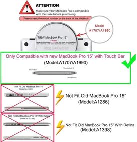 img 3 attached to MOSISO совместим с чехлом для MacBook Pro 15 дюймов 2019 2018 2017 2016 выпуска A1990 A1707 с Touch Bar аксессуары для ноутбуков для сумок, чехлов и рукавов.