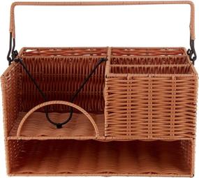 img 1 attached to 🍴 KOVOT Poly-Wicker Tabletop Cutlery Organizer - Woven Polypropylene - 13.5 x 11 x 7.5 inches