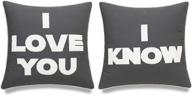 ❤️ i love you i know set: embroidered decorative throw pillow covers for couples, bedroom, wedding gift - by eurasia decor логотип