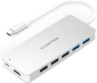 🔌 lention usb c hub cb-c19: 3-slot card reader, 4k hdmi, usb 3.0 & 2.0, type c data/charging compatible with macbook pro/air, surface - silver (2021-2016 models)! stable & certified driver! логотип