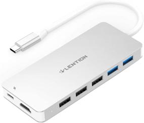 img 4 attached to 🔌 LENTION USB C Hub CB-C19: 3-Slot Card Reader, 4K HDMI, USB 3.0 & 2.0, Type C Data/Charging Compatible with MacBook Pro/Air, Surface - Silver (2021-2016 Models)! Stable & Certified Driver!