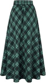 img 1 attached to Stylish & Warm: PERSUN Women's High Waist Flared Woolen A-Line Winter Long Skirt with Pockets