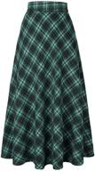 stylish & warm: persun women's high waist flared woolen a-line winter long skirt with pockets logo