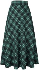 img 2 attached to Stylish & Warm: PERSUN Women's High Waist Flared Woolen A-Line Winter Long Skirt with Pockets