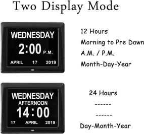 img 1 attached to 📆 Remote Control Day and Date Calendar Clock for Dementia-Impaired Vision: Perfect for Seniors and the Elderly