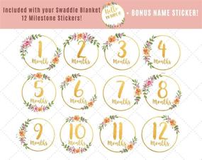 img 1 attached to 🎀 Girl Baby Swaddle Blanket Set with Headband, 13 Milestone Stickers, Memory Newborn Bundle Head Bow, Welcome Home Receiving Infant Month Wrap 48"x48", Newborn Photography Background Prop - Blush Pink