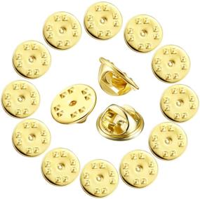 img 2 attached to Premium Gold Brass Clutch Badge Insignia Pin Backs Replacement - 50 Pieces