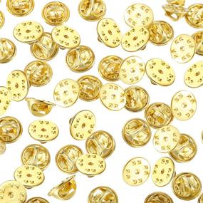 img 3 attached to Premium Gold Brass Clutch Badge Insignia Pin Backs Replacement - 50 Pieces