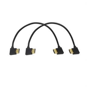 img 4 attached to 🔌 SinLoon Gold Plated High Speed 90 Degree Right HDMI Male to Left HDMI Male Adapter Cable with Ethernet, 3D and Audio Return Support (0.3M 2Pack LL-LL)