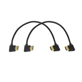 img 2 attached to 🔌 SinLoon Gold Plated High Speed 90 Degree Right HDMI Male to Left HDMI Male Adapter Cable with Ethernet, 3D and Audio Return Support (0.3M 2Pack LL-LL)