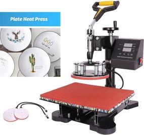 img 2 attached to 🔥 CO-Z 110V Heat Press 360 Degree Swivel Machine: 5-in-1 Combo Sublimation Press for T-Shirts, Mugs, Hats & More (12x15 inches, Intelligent Audible Alarm)